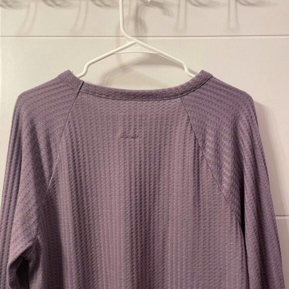 Chaser Waffle Knit Thermal Long Sleeve Top Purple Size XL - Picture 7 of 13